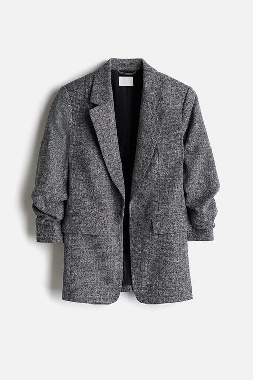 Gathered-sleeve blazer - blue