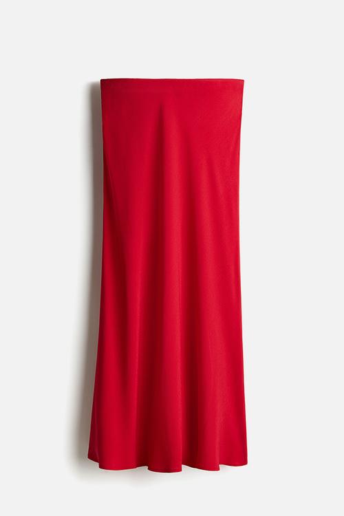 Crêpe slip skirt - red
