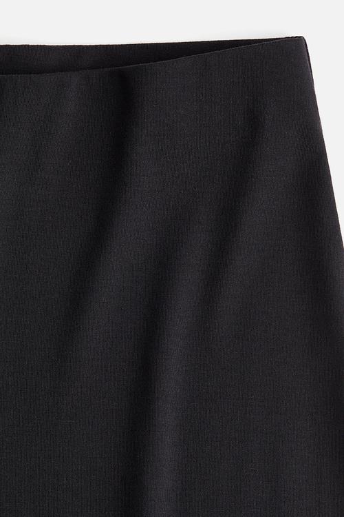 Wide jersey trousers - black