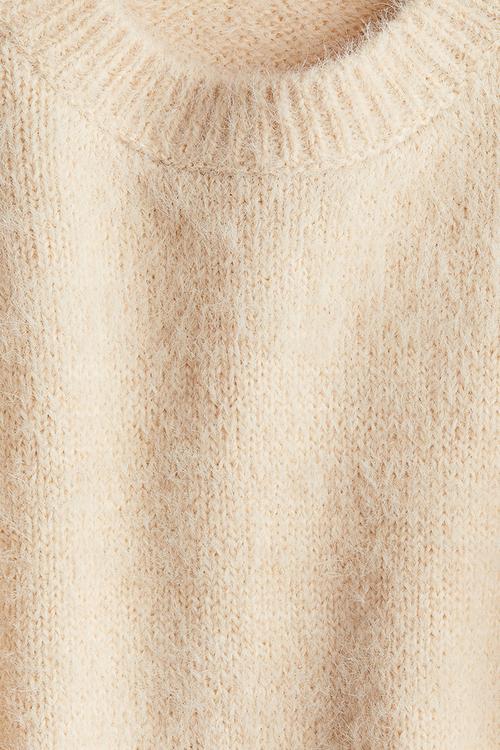 Brushed fine-knit jumper - light peach