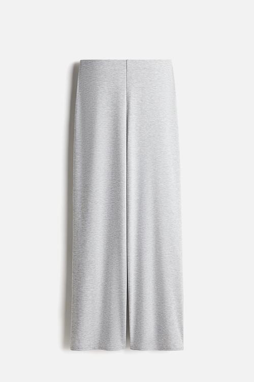 Wide jersey trousers - light grey marl 