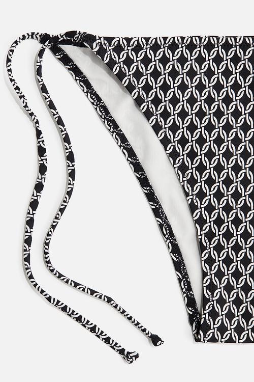 Tie tanga bikini bottoms - black,multi