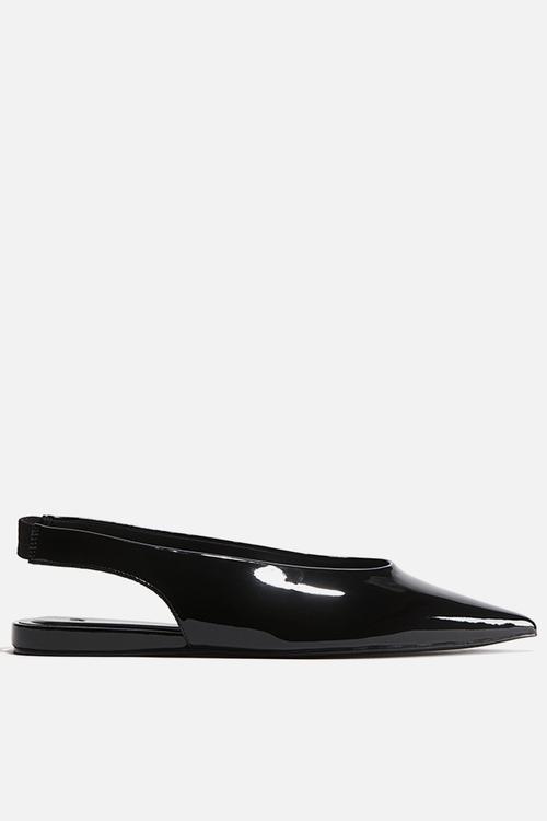 Pointed slingbacks - black