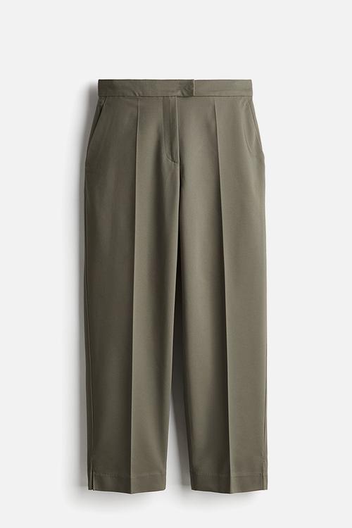 Tailored cigarette trousers - dark khaki green