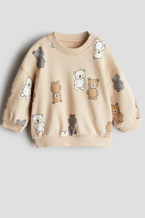 Printed sweatshirt - beige teddy bears
