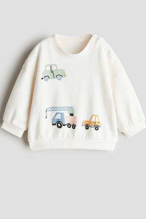 Printed sweatshirt - white vehicles