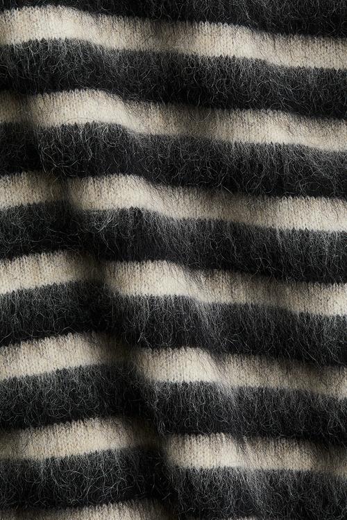 Oversized mohair-blend jumper - black striped
