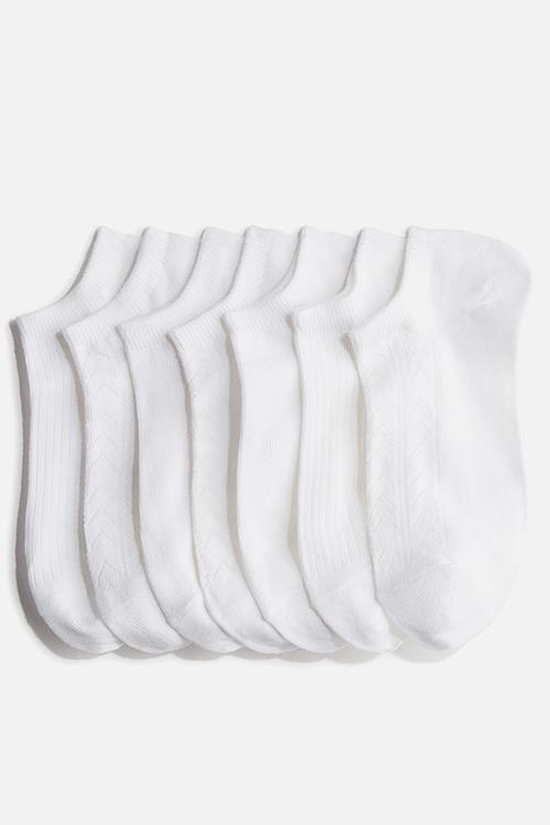 7-pack shaftless socks - white