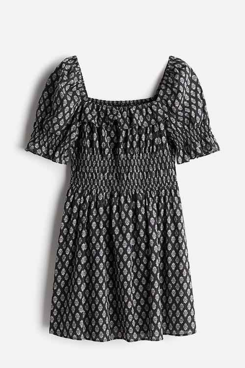 Frill-trimmed crêpe dress - grey,multi
