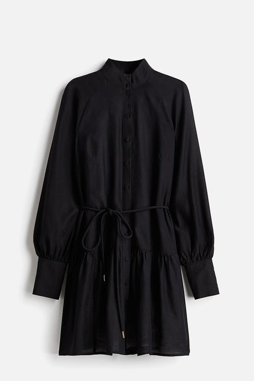 Open-back pointelle-knit dress - black - 1276244001