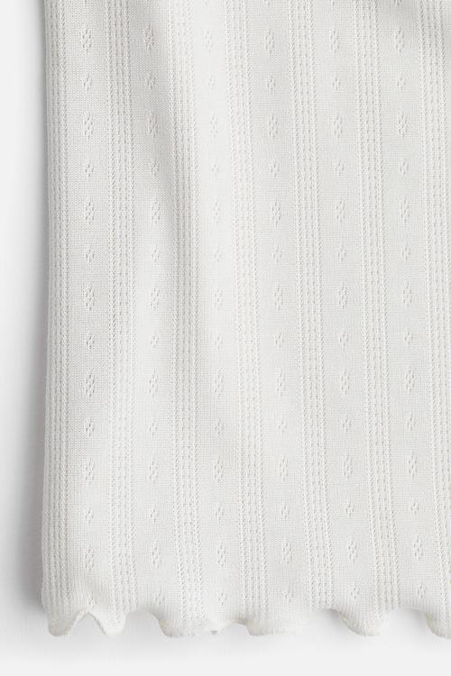 Overlock-detail T-shirt - cream
