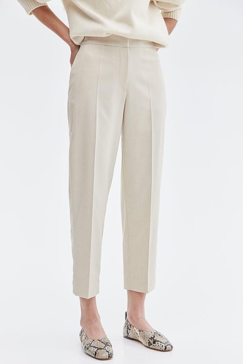 Ankle-length cigarette trousers - light beige