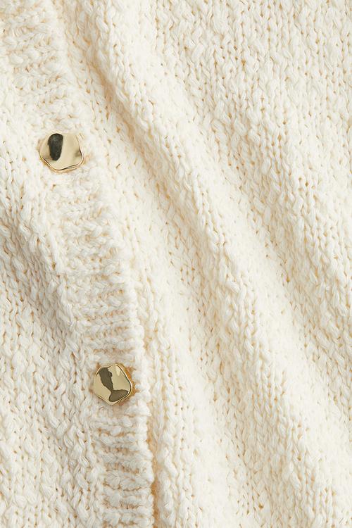 Slub-knit cardigan - cream