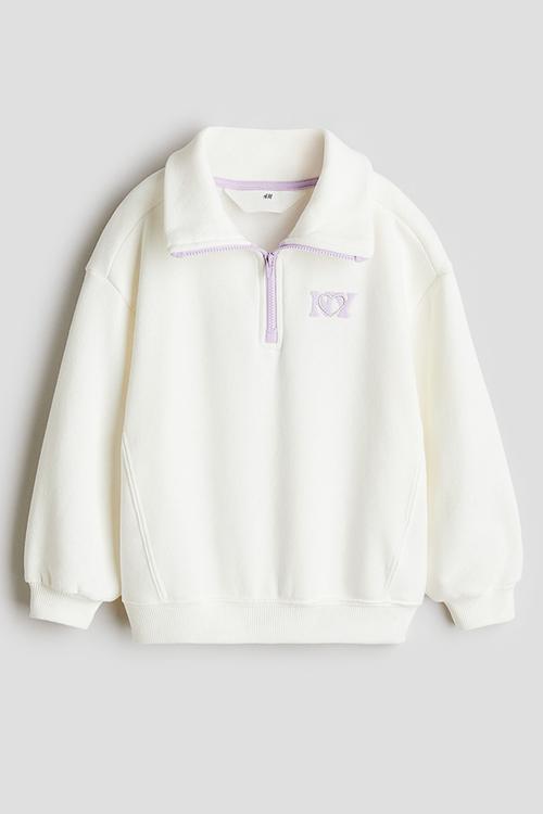 Zip-top sweatshirt - white ny