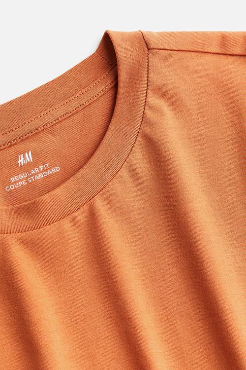 Regular fit round-neck t-shirt - orange