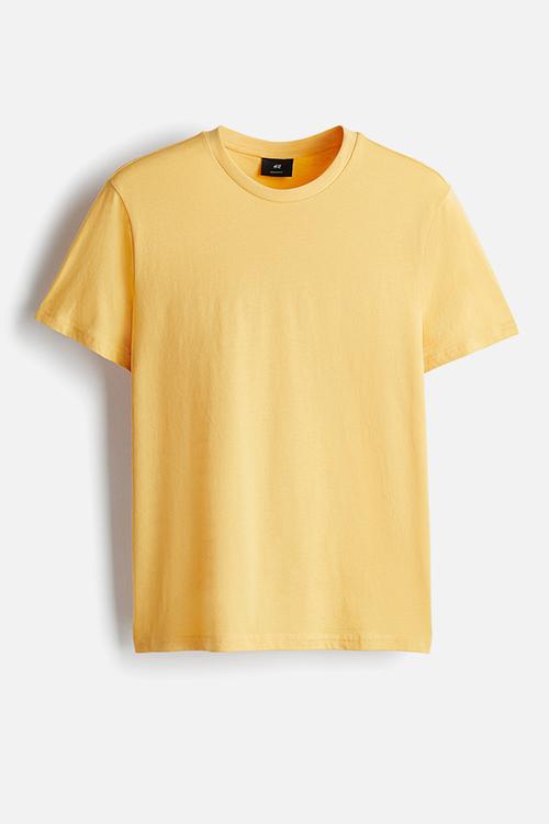 Regular fit round-neck t-shirt - yellow