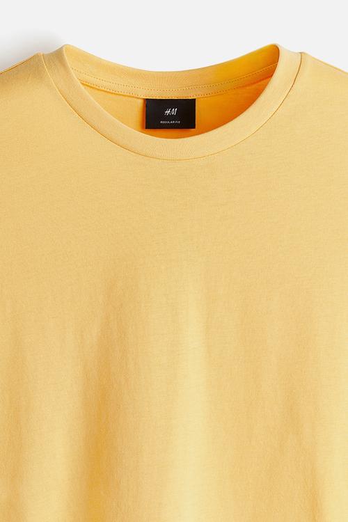 Regular fit round-neck t-shirt - yellow