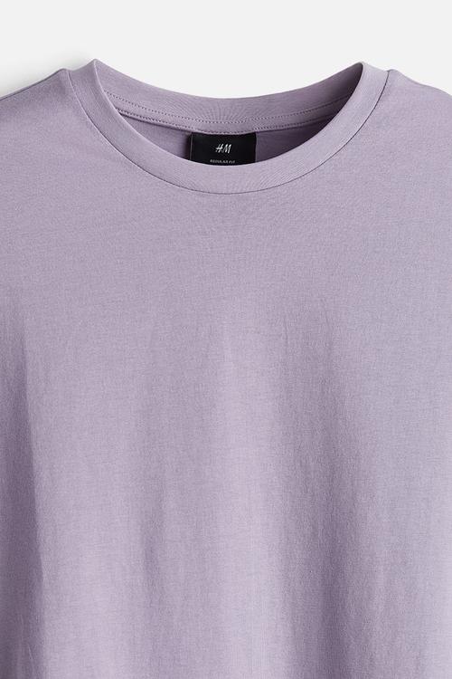 Regular fit round-neck t-shirt - purple