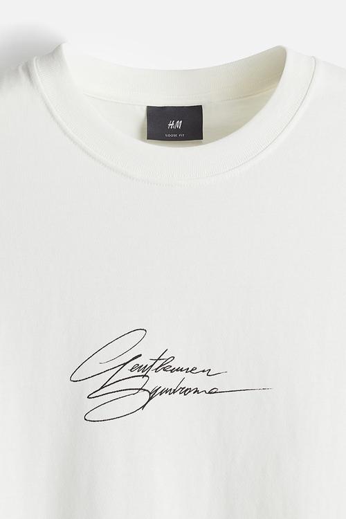 Loose fit printed t-shirt - white gentlemen syndrome