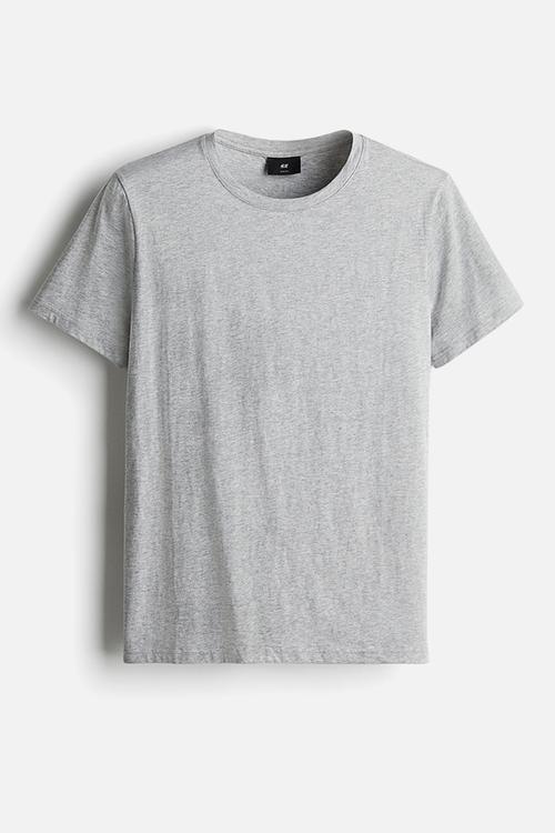 Slim fit pima cotton t-shirt - grey marl