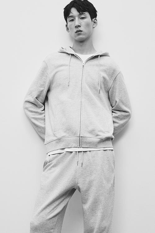 Regular fit sweatpants - light  grey marl