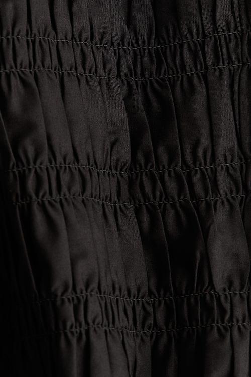 Smocked strappy top - black