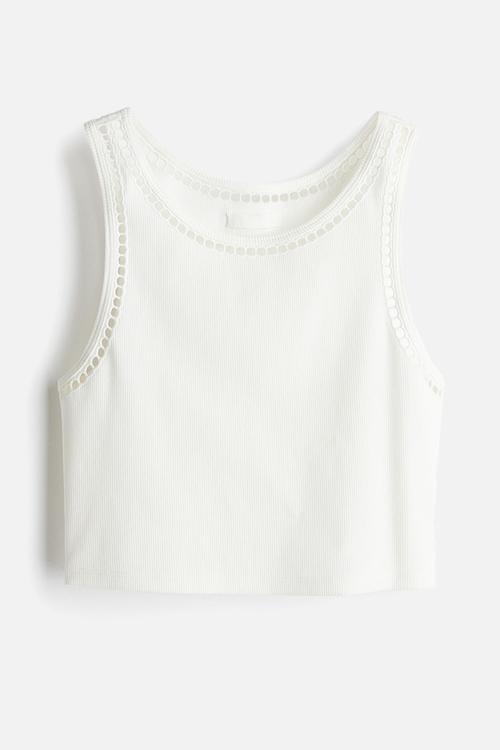 Cropped vest top - white