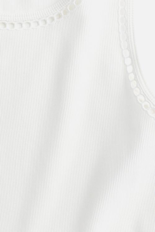 Cropped vest top - white