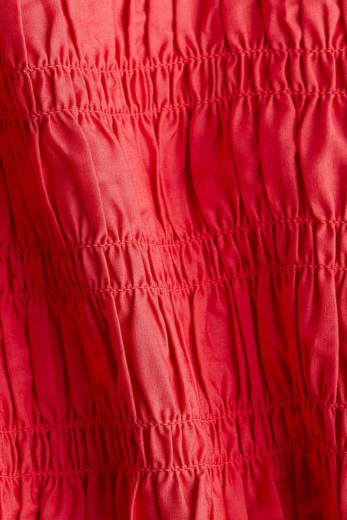 Smocked strappy top - red