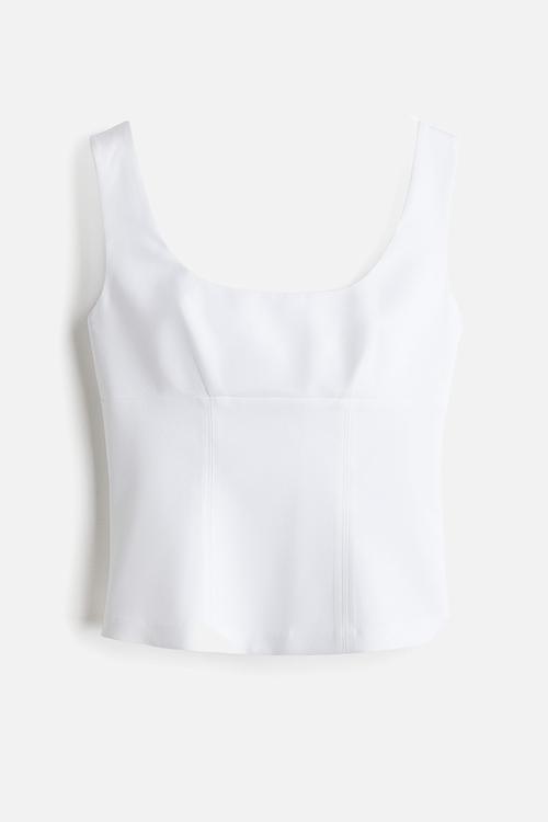 Tapered-waist vest top - white