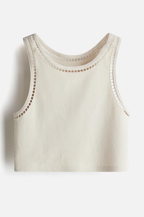 Cropped vest top - green - 1271900003