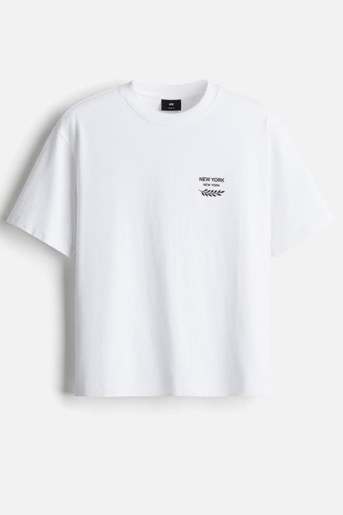 Loose fit printed t-shirt - white new york