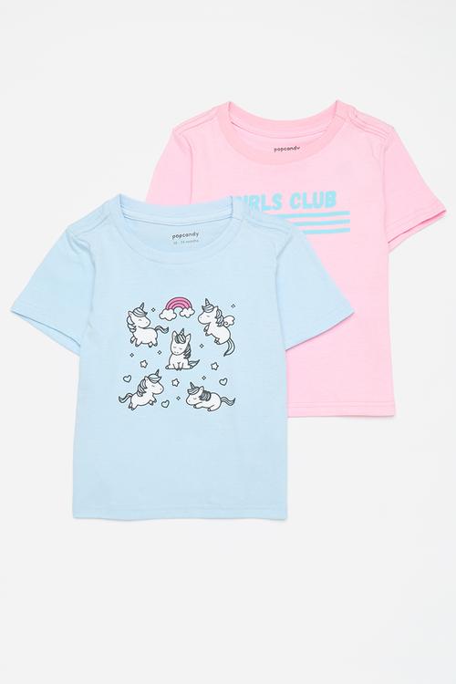 2 Pack tee - blue & pink
