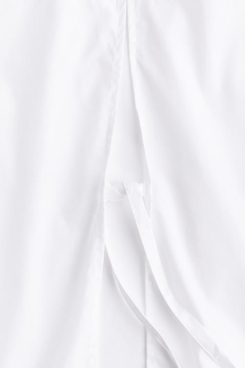 Cropped tie-detail shirt - white