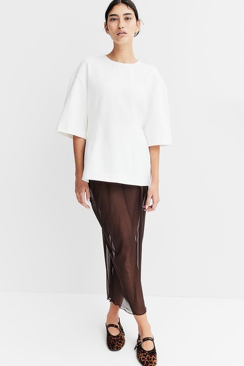 Waisted t-shirt - white