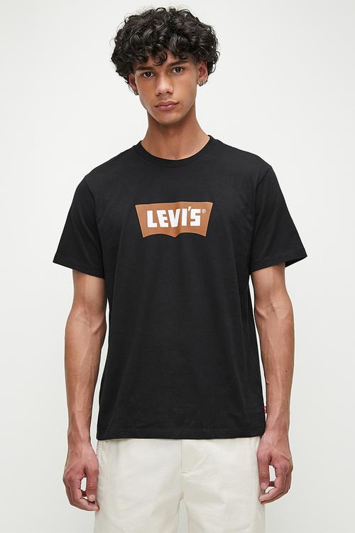 Graphic crew neck tee za - vintage pecan & black