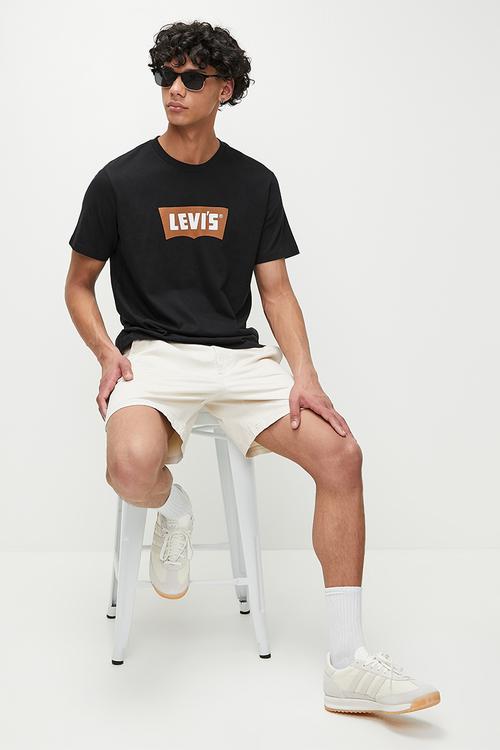 Graphic crew neck tee za - vintage pecan & black