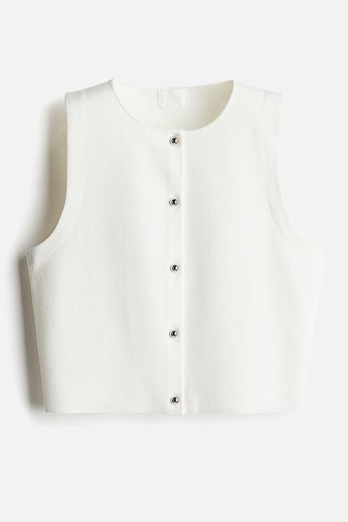 Knitted waistcoat - white