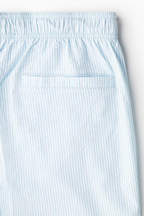 Seersucker swim shorts - light blue striped