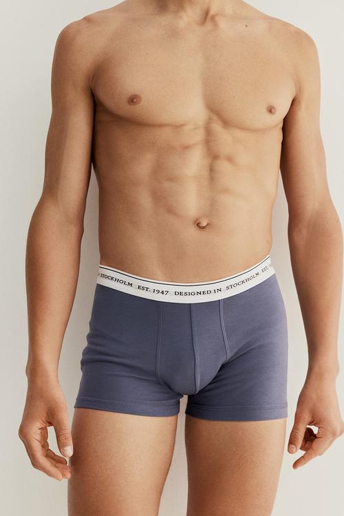 3 pack coolmax® short trunks - light blue & white