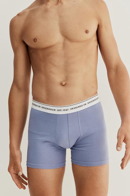 3 pack coolmax® mid trunks - light blue & white
