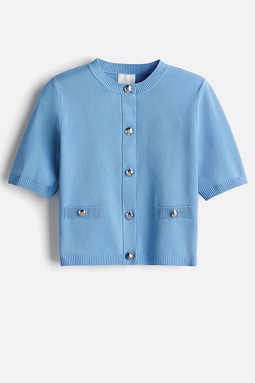 Fine-knit cardigan - blue