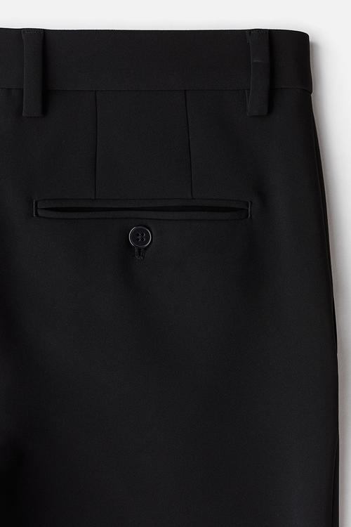 Slim fit cropped trousers - black