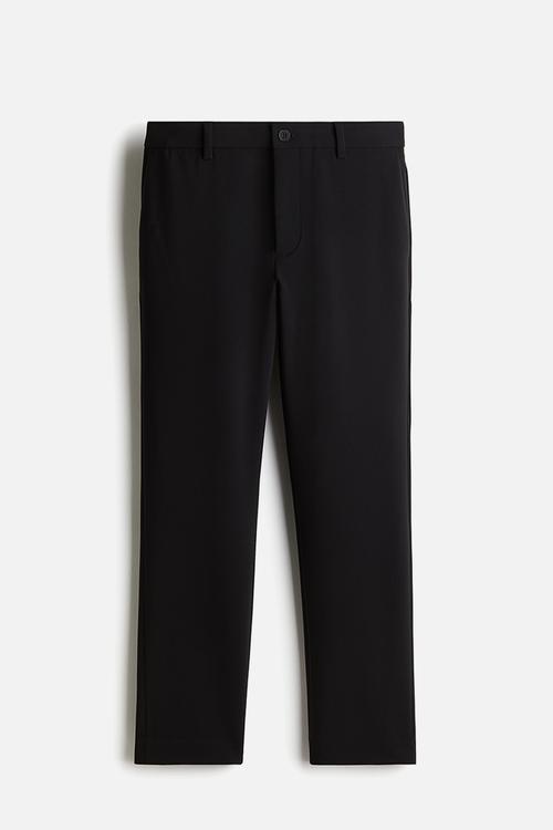 Slim fit cropped trousers - black