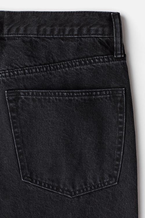 Loose straight high jeans - black