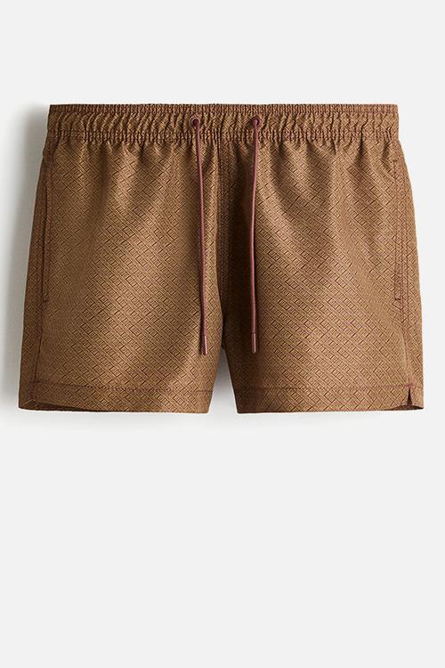 Patterned swim shorts - beige patterned