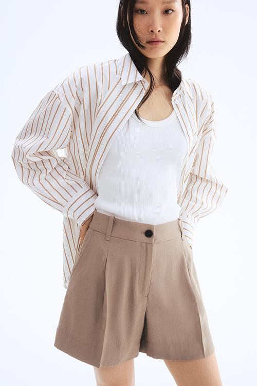 Tailored shorts - dark beige