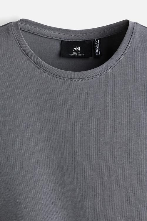 Coolmax® slim fit T-shirt - dark grey