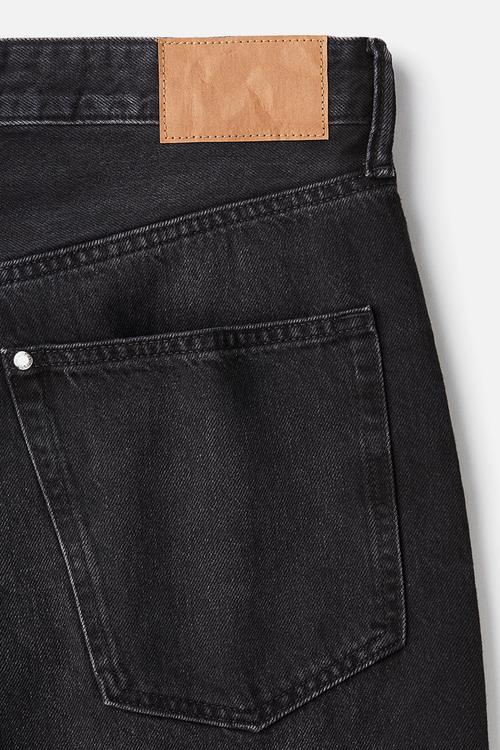 Relaxed denim shorts - black