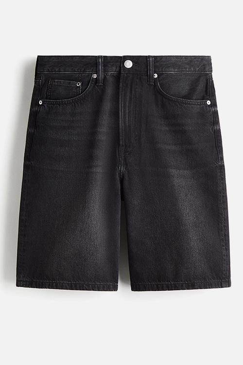 Super baggy denim shorts - denim black - 1276629003